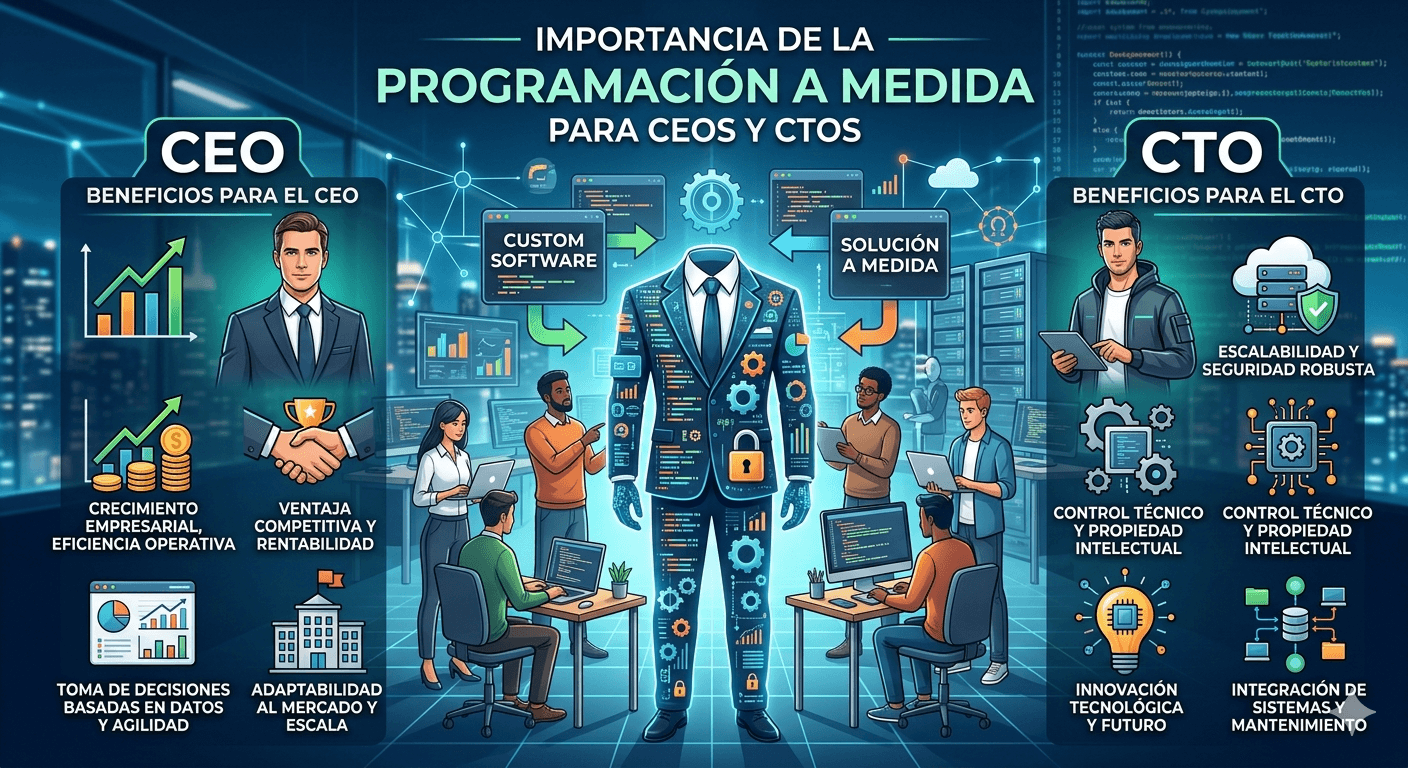 Importancia del desarrollo a medida vs software genérico en empresas 2026